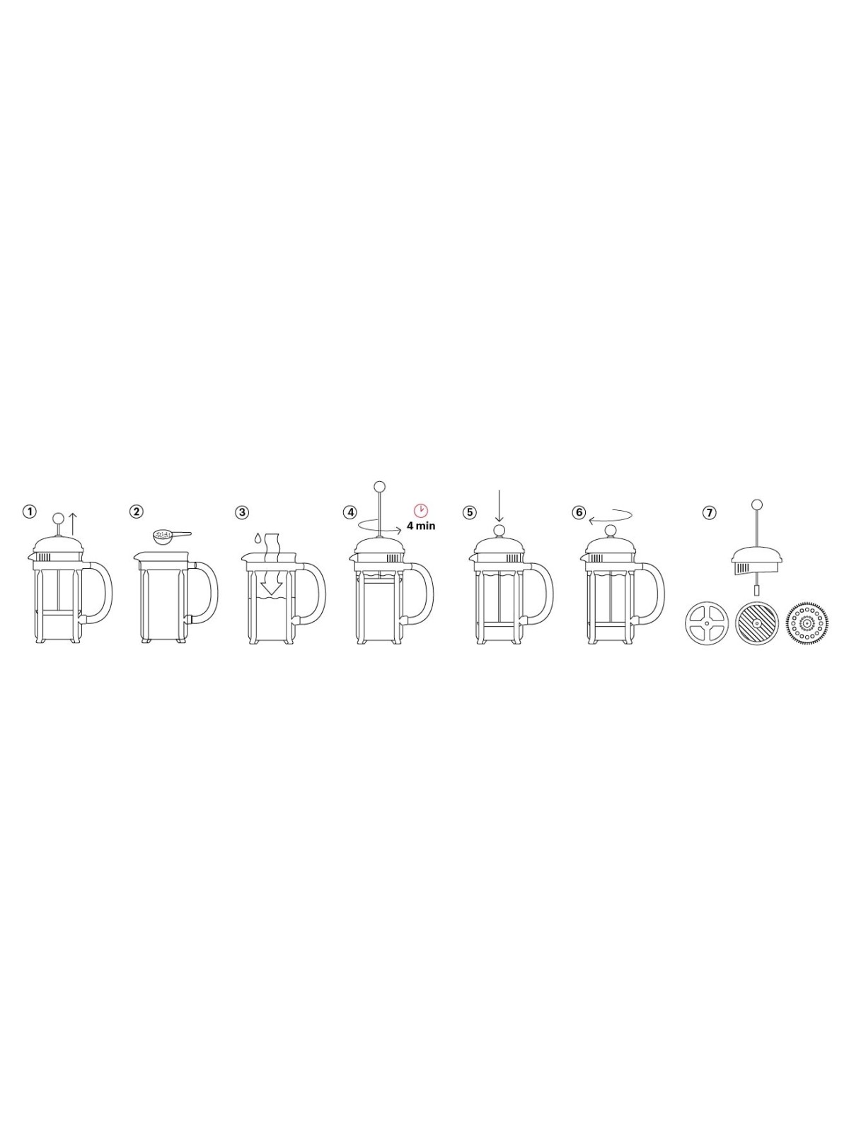 Bodum CAFFETTIERA kafijas spiedkanna, balta