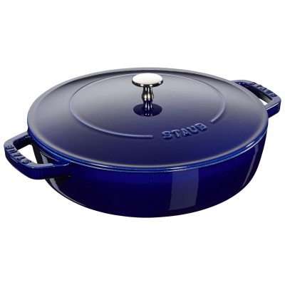 Ümar pott madal malm 28cm/3.7l, tumesinine
