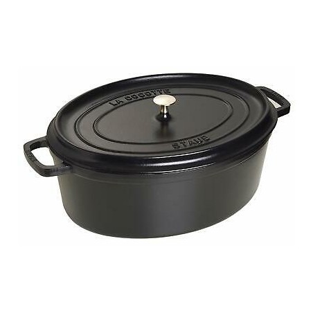 STAUB Cocotte Oval 37cm/8.0l, Cast Iron Black matte