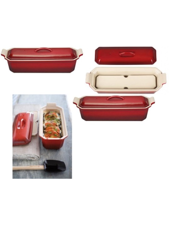 Le Creuset террин с прессом 32 cm/1,3 л, cerise