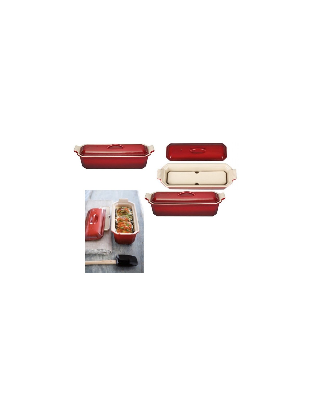 Le Creuset террин с прессом 32 cm/1,3 л, cerise