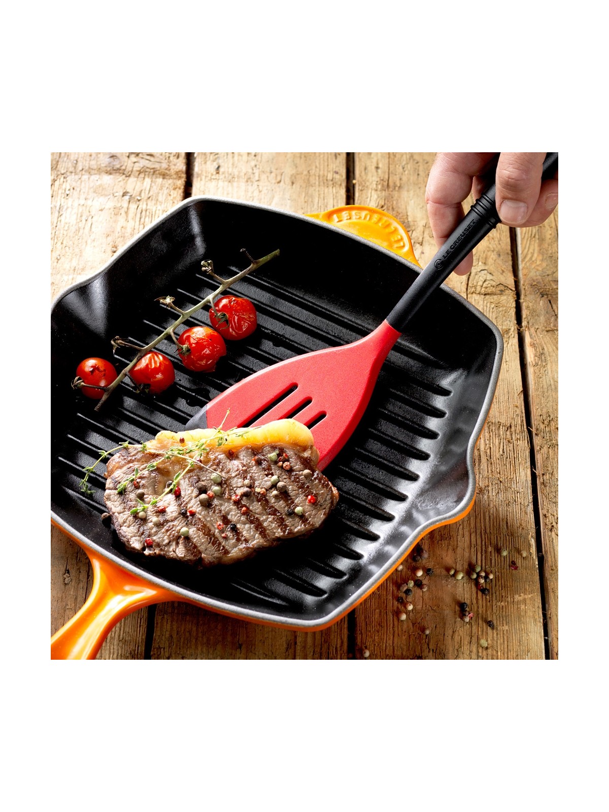 Le Creuset лопатка Flex 34 cм, черный/красный