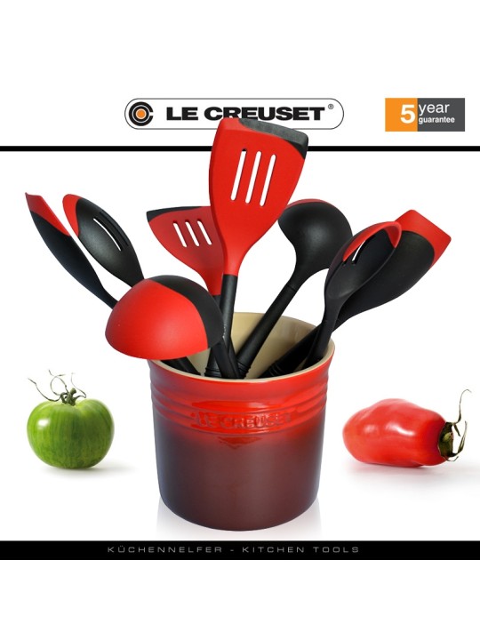 Le Creuset pannilabidas "Flex" 34cm, must/punane