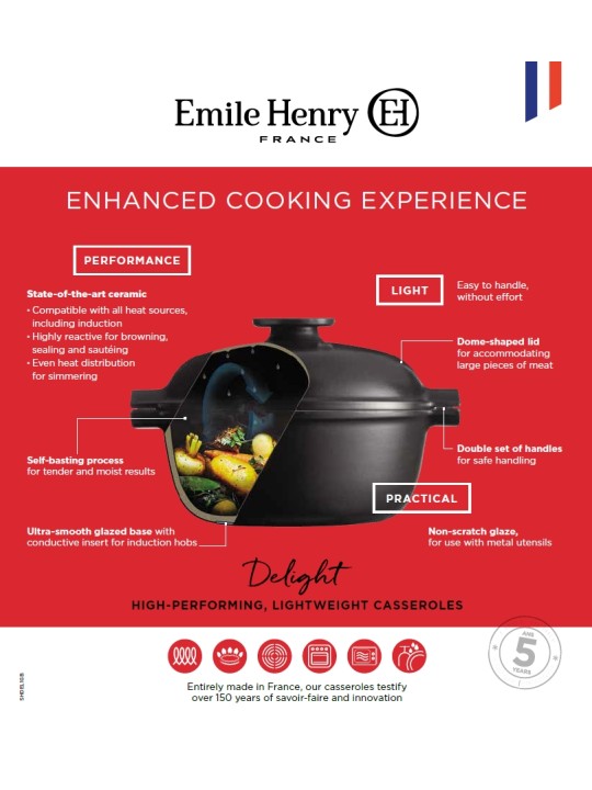Emile Henry Oval Casserole Delight 4.5 l, induction compatible