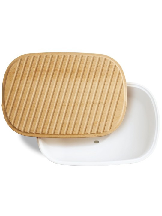 Leivavorm kaanega suur 39,5x16x15cm/2,6l, linase beež