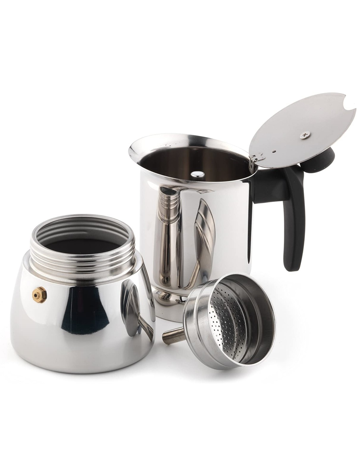 Espresso valmistaja induktsioonile 4-tassi, roostevaba