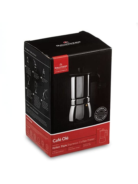 Grunwerg espresso vārāmais indukcijai, nerūsējošs tērauds