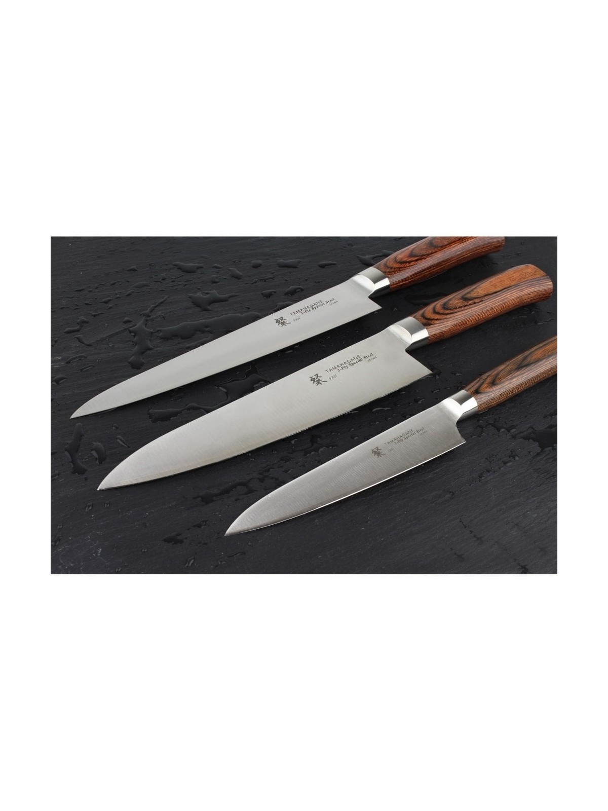 San Tamahagane большой нож 21 см, ручка Pakkawood