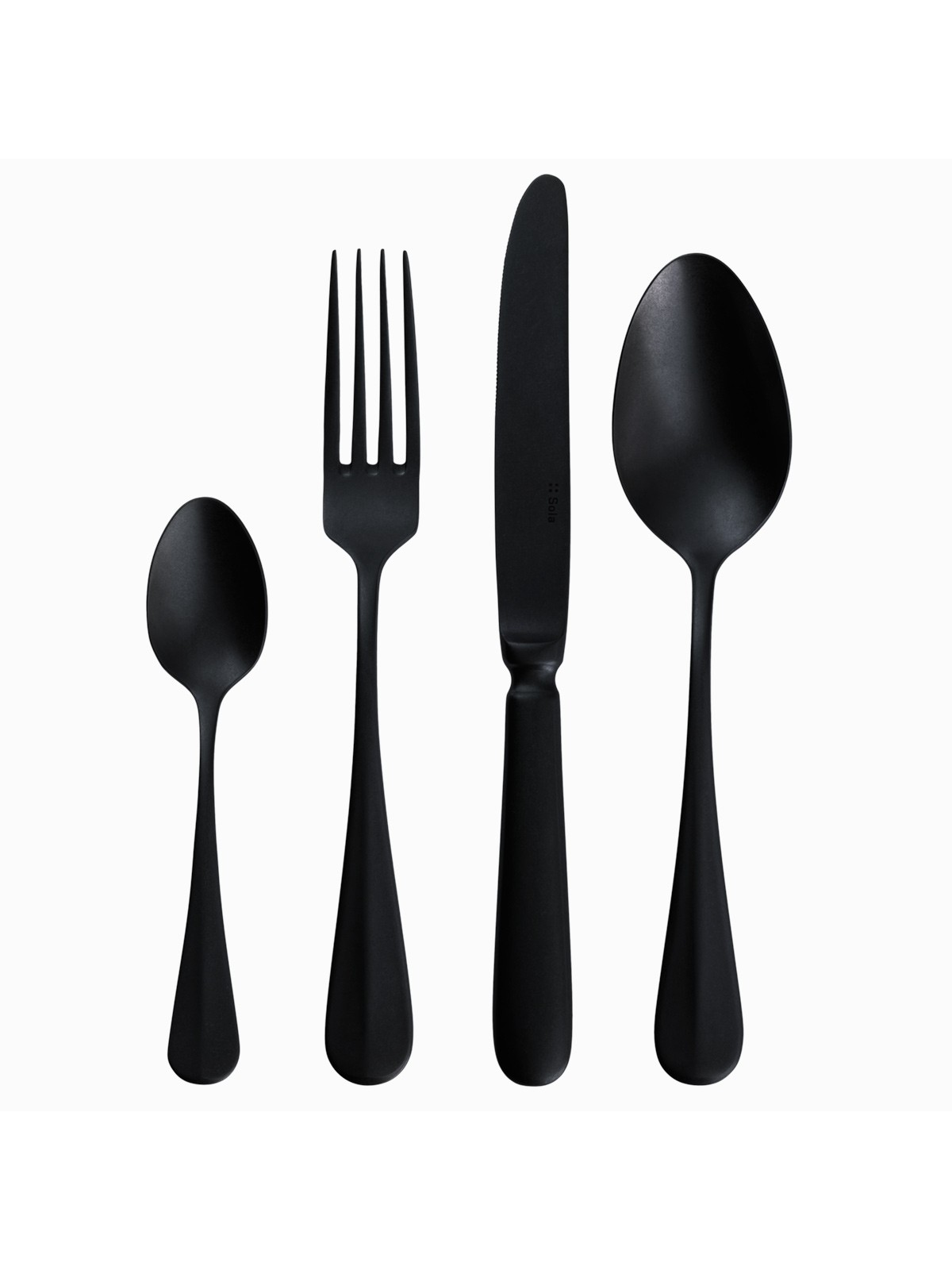 Sola Baguette Vintage Cutlery Set 24 Pieces, PVD Stone Wash, Black