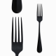 Sola Baguette Vintage Cutlery Set 24 Pieces, PVD Stone Wash, Black