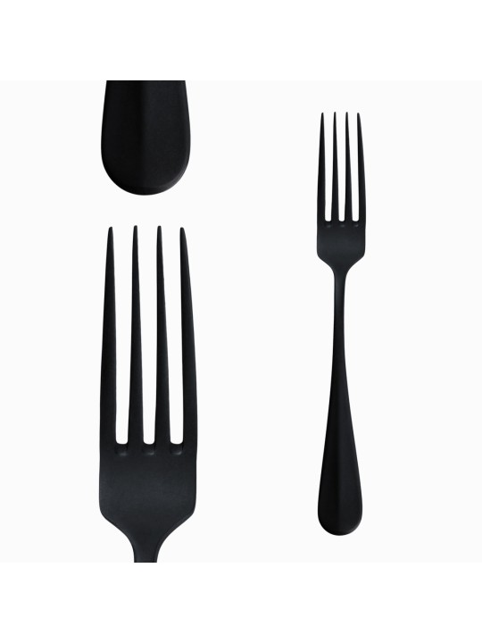Sola Baguette Vintage Cutlery Set 24 Pieces, PVD Stone Wash, Black