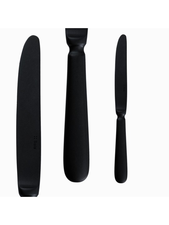 Sola Baguette Vintage Cutlery Set 24 Pieces, PVD Stone Wash, Black