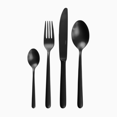 Sola Fato Black Cutlery Set 24 Pieces