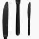 Sola Fato Black Cutlery Set 24 Pieces