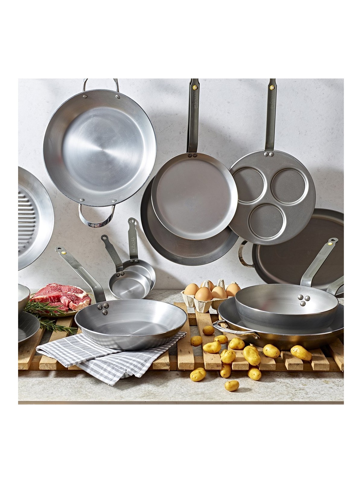 de Buyer tērauda panna Mineral B Element, dziļā