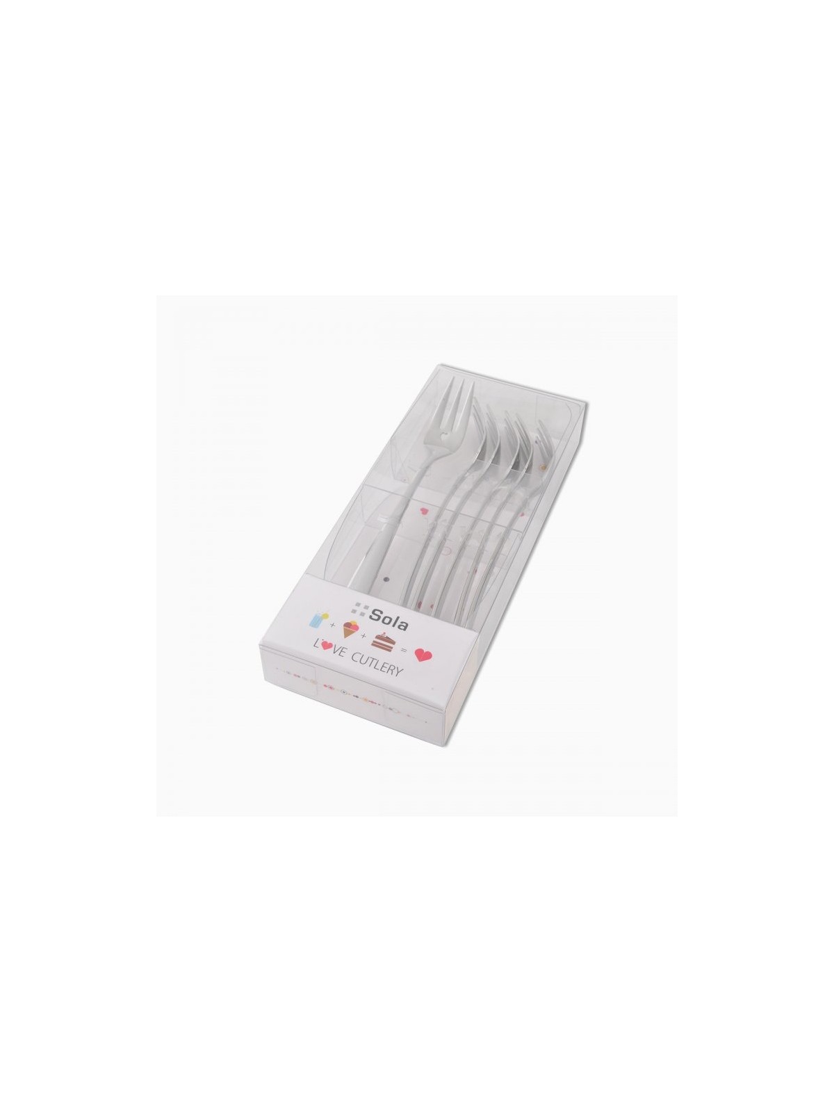 Sola Love Cake Fork Set 6 Pieces, Mirror