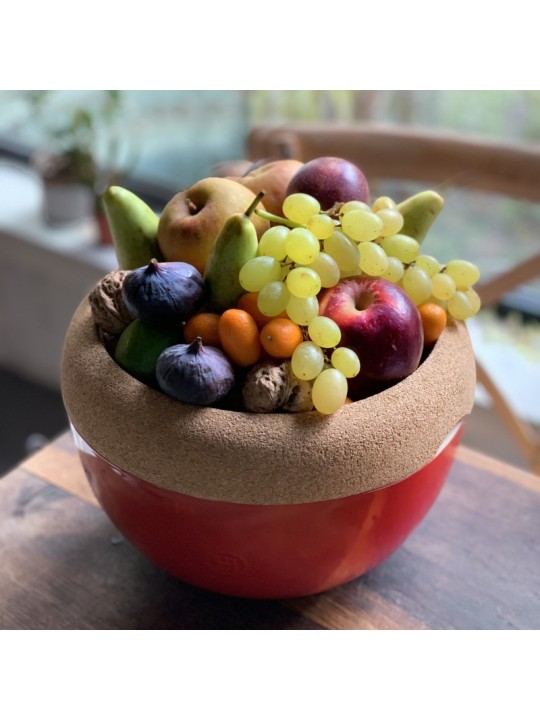 Emile Henry augļu bļoda ar korķa vāku 27cm/4,7 l