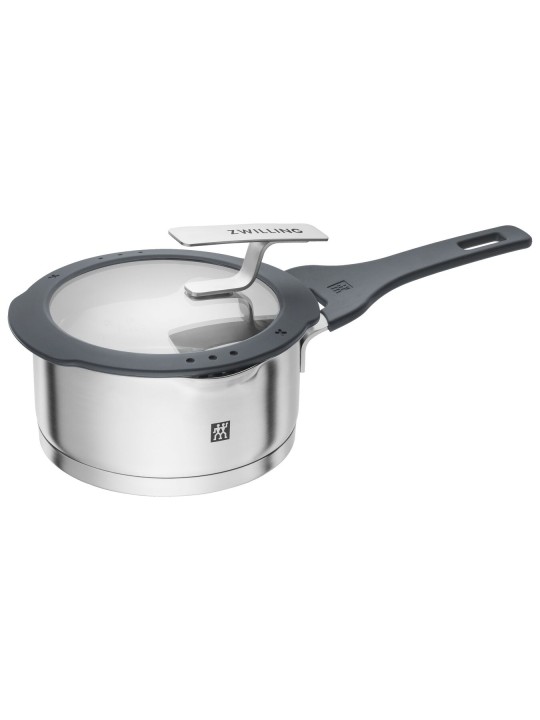 Zwilling katku komplekts Simplify 5 gb, stikla vāki ar sietu (pelēks silikons)