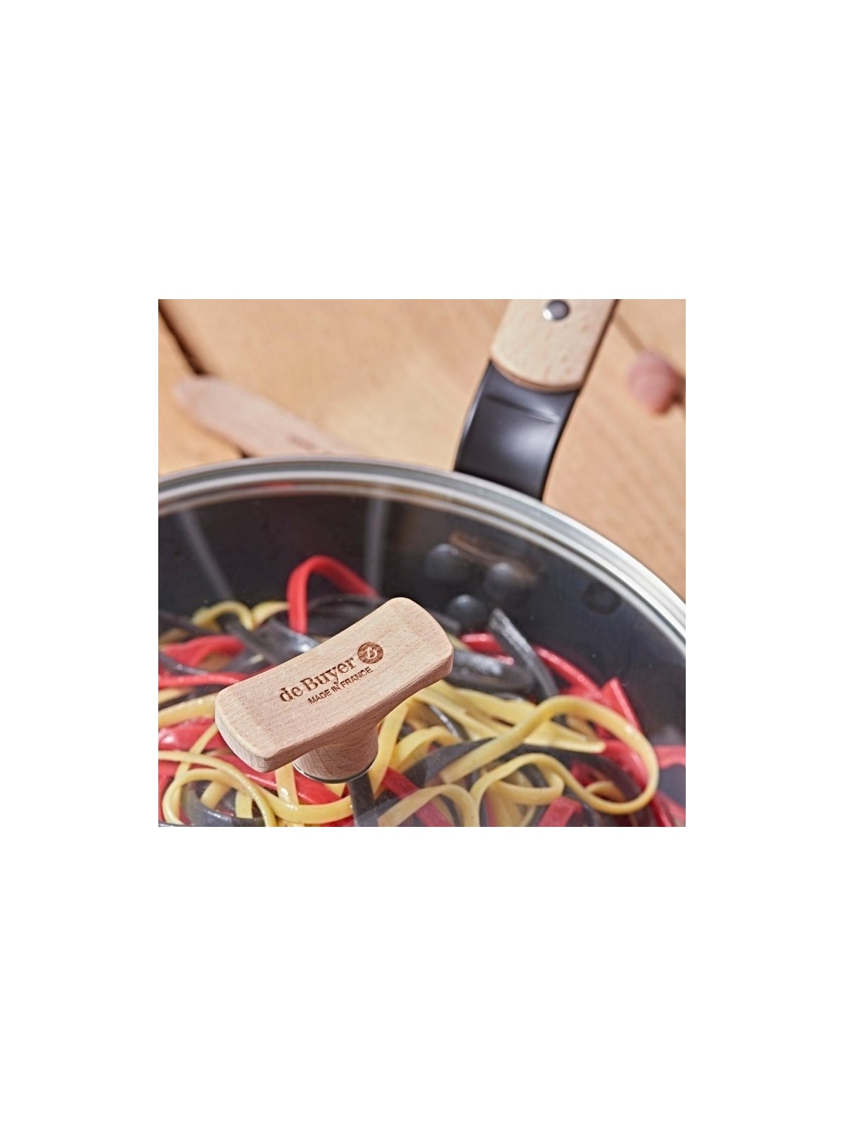 de Buyer Glass Lid with beechwood knob