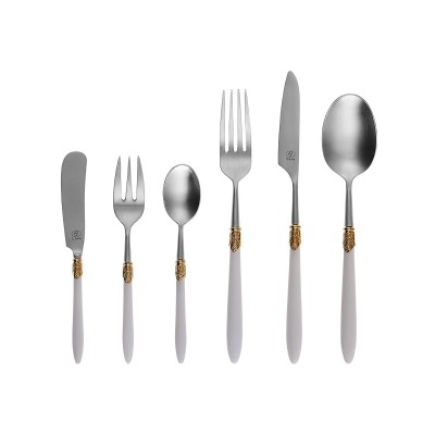 Sola GAYA Exeter stalo įrankiai 36 dalių, auksinis žiedas, balta rankena