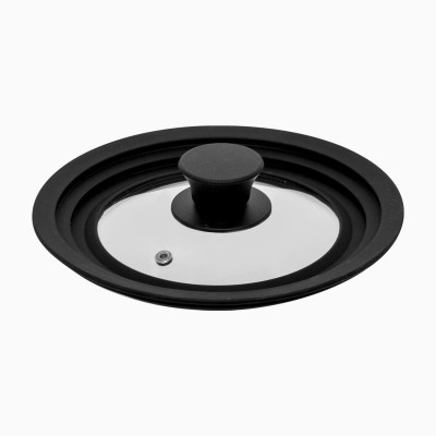 Sola Glass Lid With Silicon - Rim Black