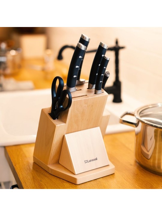 Sola nažu bloks ar asināmo Flow Kitchen 7 piederumi , koka bloks