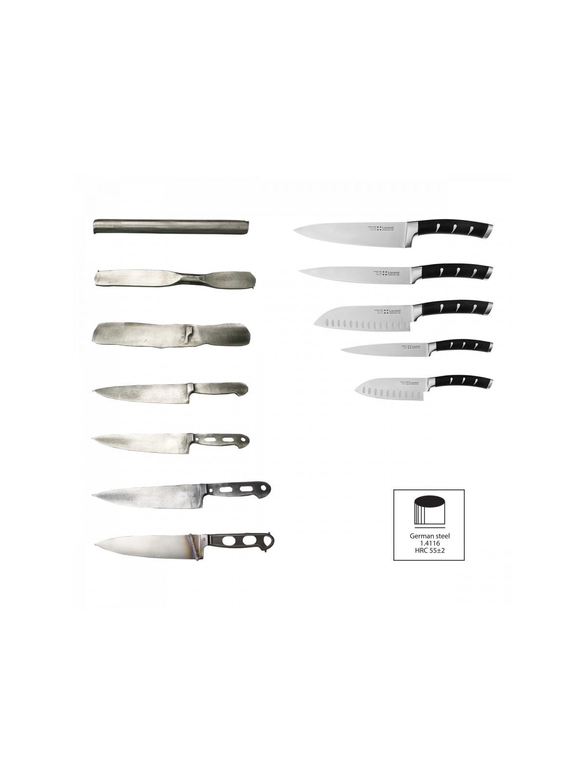 Sola Set of knives in a stand with a knife grinder 7 pcs - Flow Kitchen