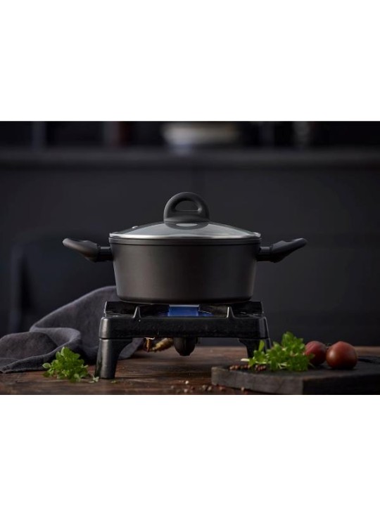 Funktion Pot with glass lid, Black