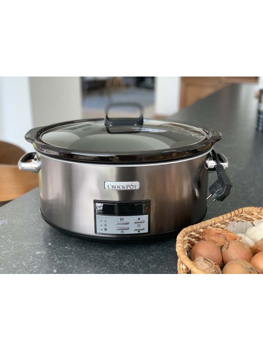 CrockPot Slow Cooker taimeriga CSC063X,  matt metall, 7,5 l