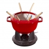 Staub fondue setti, valurauta, punainen