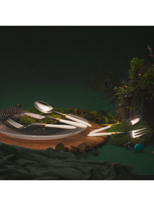 Sola Gaya столоые приборы Exeter 36-частей, золотистый обод