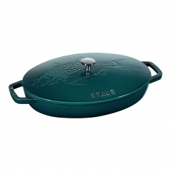 Staub Oval Cast Iron Oven Dish With Lid , Blue La-Mer
