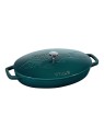 Staub čuguna katls La Mer madal ovāls 33 cm/2,8 l, jūras zaļš
