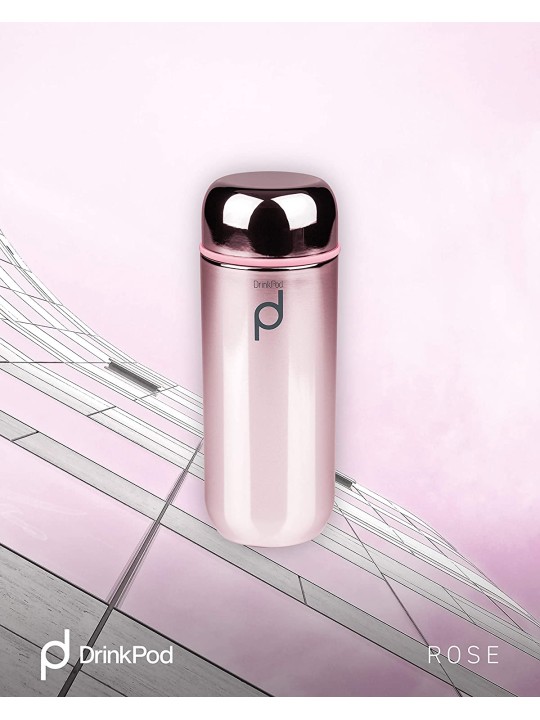 Grunwerg DrinkPod Double Wall Vacuum Insulated Drink Flask, Stainless Steel