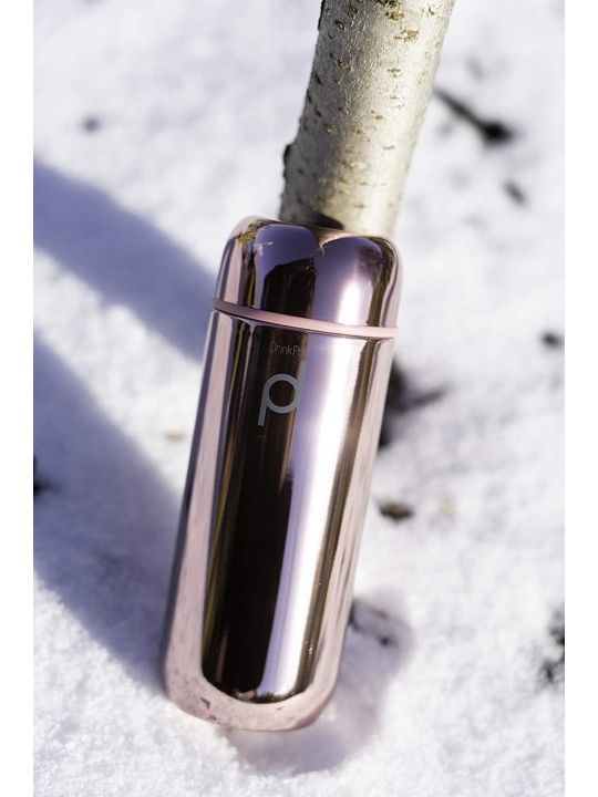 Grunwerg DrinkPod Double Wall Vacuum Insulated Drink Flask, Stainless Steel