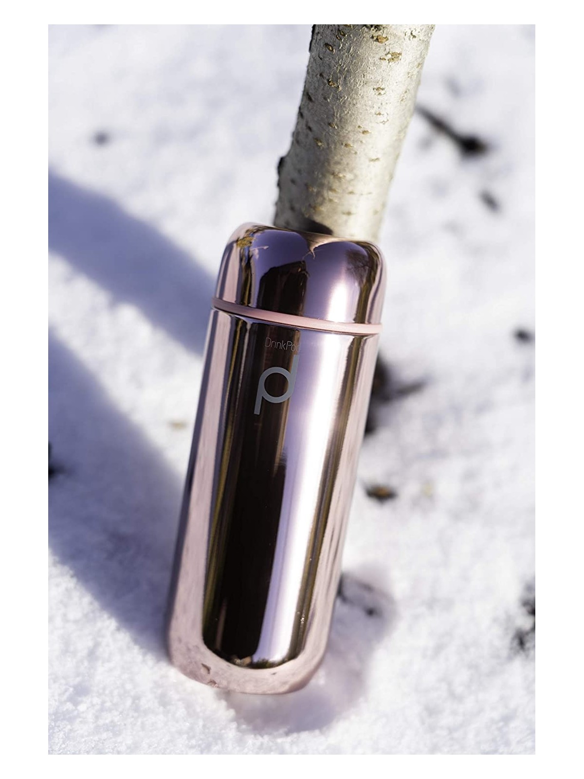 Grunwerg DrinkPod Double Wall Vacuum Insulated Drink Flask, Stainless Steel