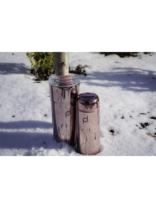 Grunwerg DrinkPod Double Wall Vacuum Insulated Drink Flask, Stainless Steel