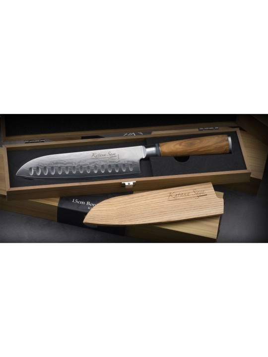 Grunwerg  Santoku peilis Katana Saya, rankena iš alyvmedžio medienos