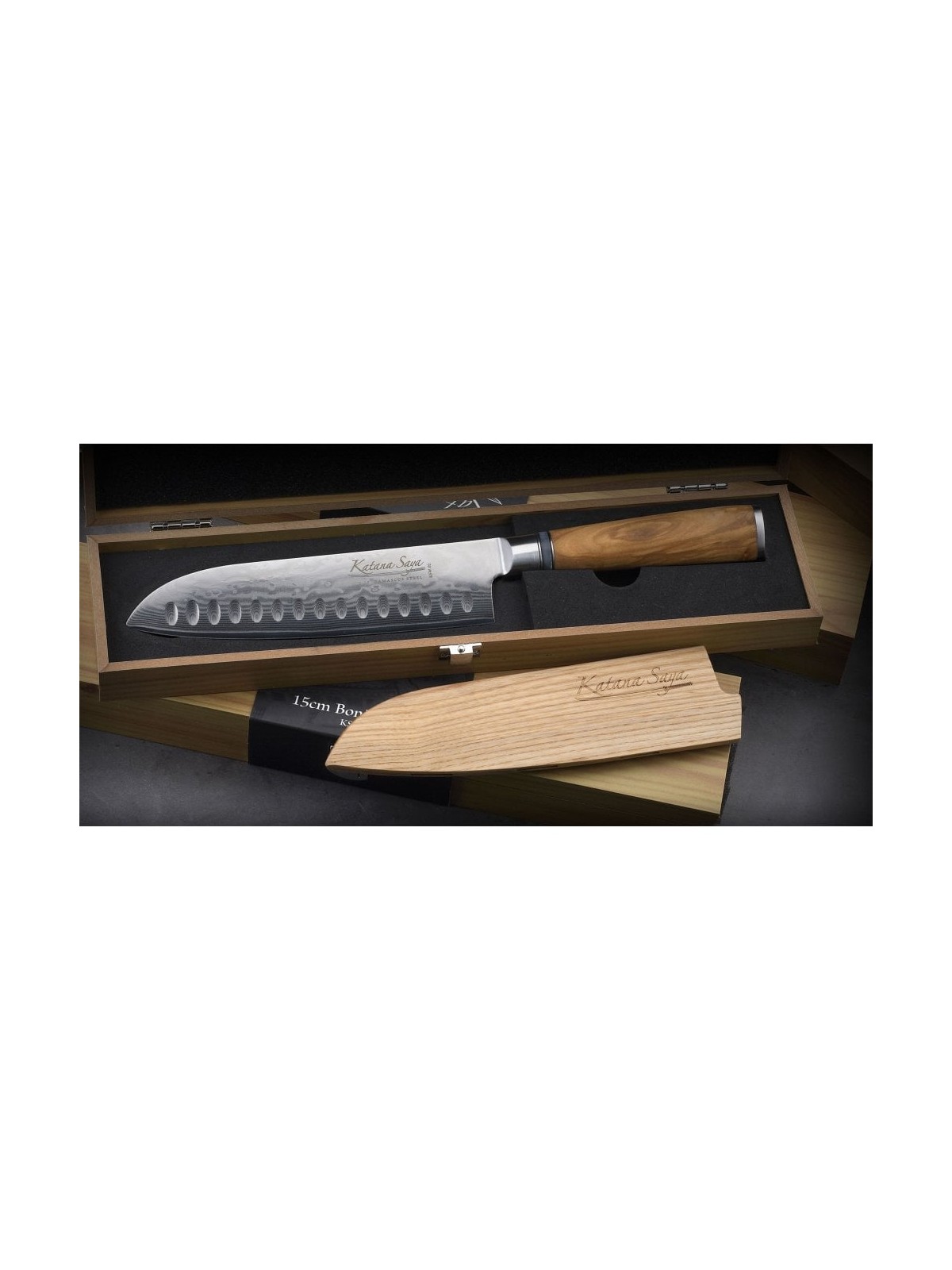 Grunwerg  Santoku нож Katana Saya, Оливковое дерево