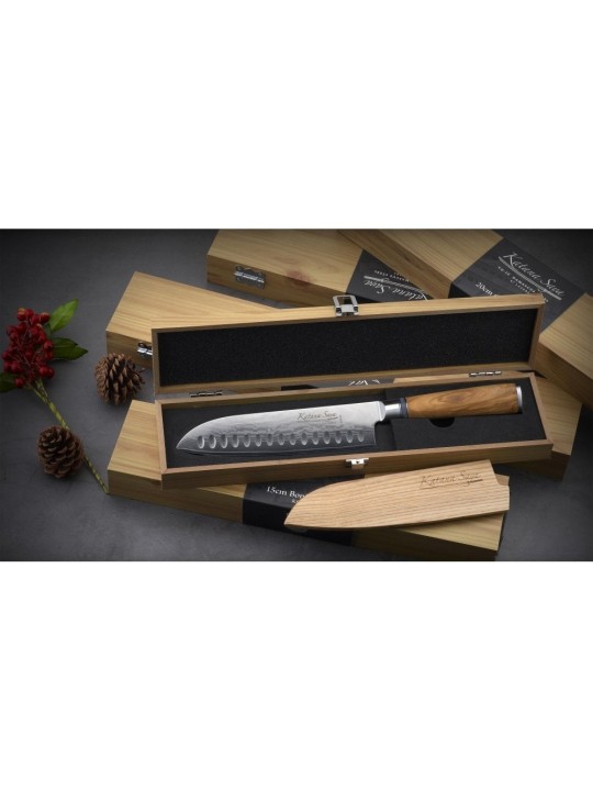 Grunwerg Santoku peilis Katana Saya, rankena iš alyvmedžio medienos