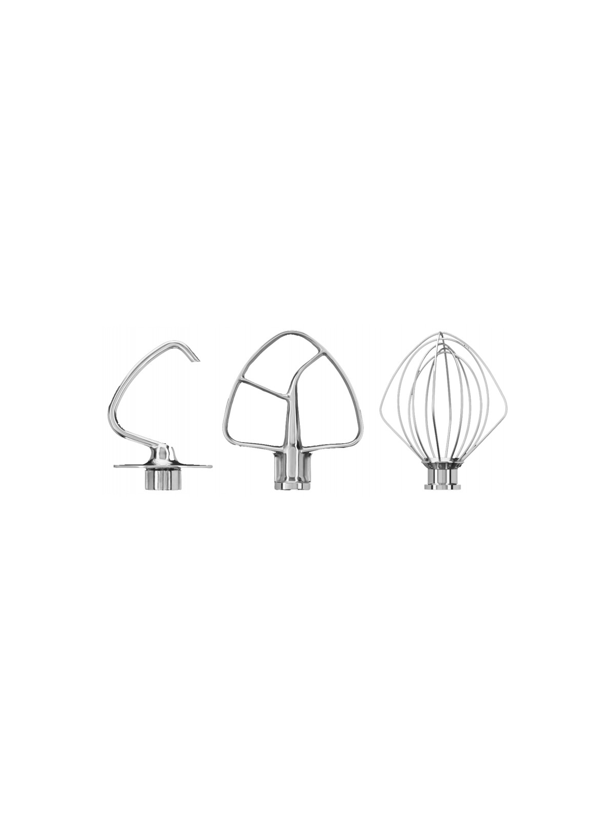KitchenAid Stainless steel set (whisk, dough hook, flat beater), stainless steel