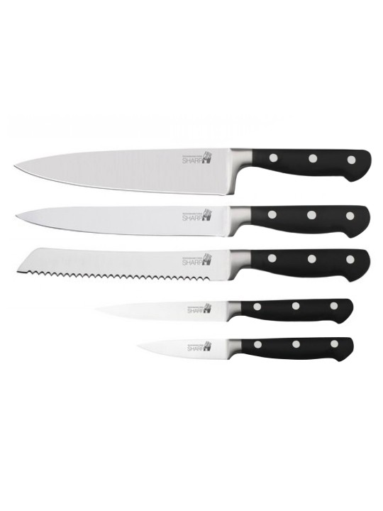 Grunwerg Nažu turētājs un 5 naži, akācija / melns akrils