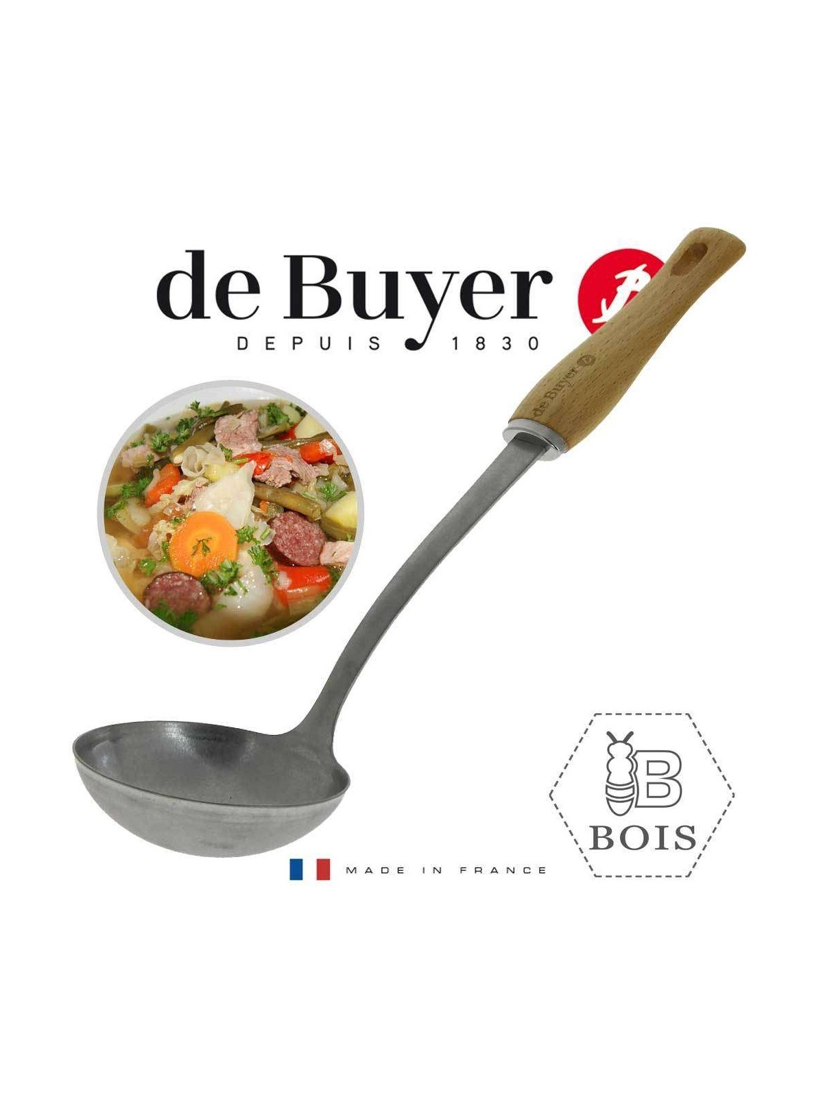 De Buyer половник B Bois, деревянная ручка