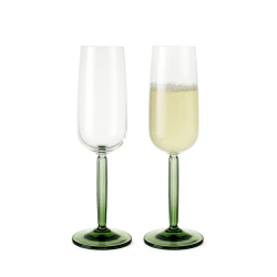 Kähler бокал для игристого вина Hammershøi  24 cl, 2 шт,  ножка зеленая