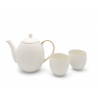 Bredemeijer Tea set Canterbury 1.2L with 2 mugs, portcelain,  white