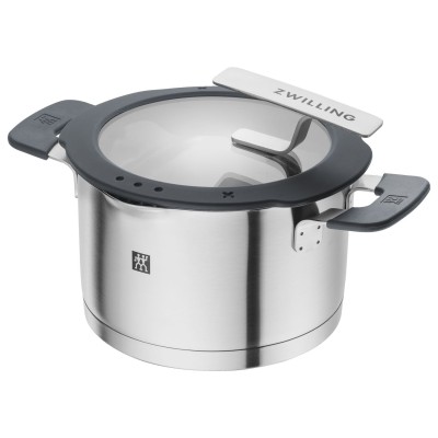 Zwilling keedupott Simplify, klaaskaas sõelaga (hall silikoon)