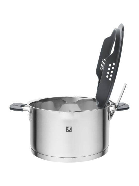 Zwilling keedupott Simplify, klaaskaas sõelaga (hall silikoon)