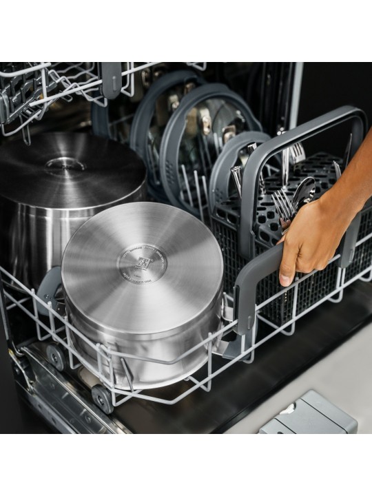 Zwilling keedupott Simplify 2 l, klaaskaas sõelaga (hall silikoon)