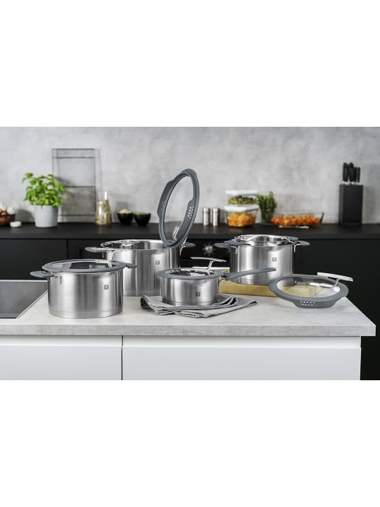 Zwilling Simplify, katliņš 2 l, stikla vāks (silikona pelēks)