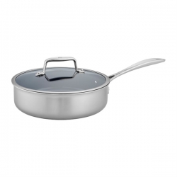 Zwilling Clad CFX Stainless Steel Ceramic Nonstick 3-qt Saute Pan with Lid